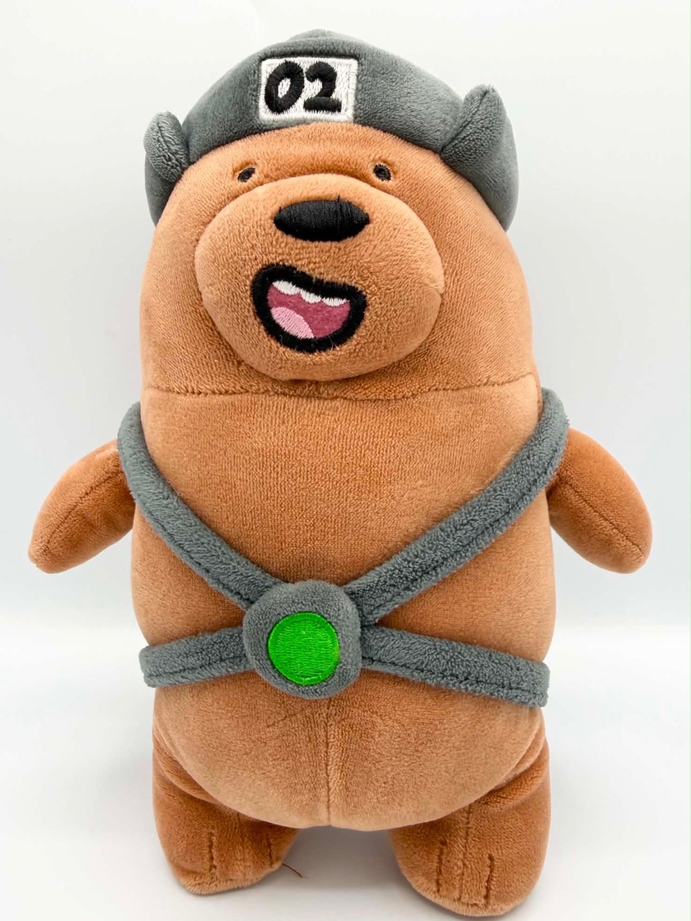 MINISO X We Bare Bears Standing Grizzly With Hat Soft Stuffed Plush Toy Gift